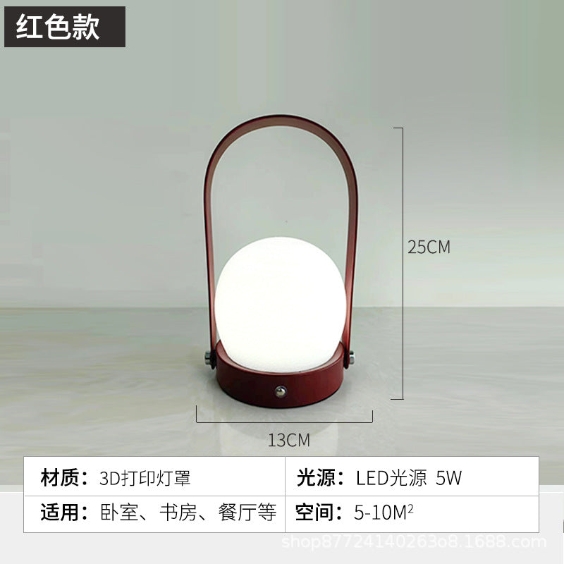Danish ins girl charging table lamp bedroom bedside lamp camping portable creative bar restaurant atmosphere touch lamp