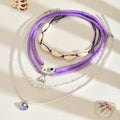 Wholesale beach necklace fashion cross-border accessories women's bohemia soft clay rice beads multi-layered wearing shell clavicle chain