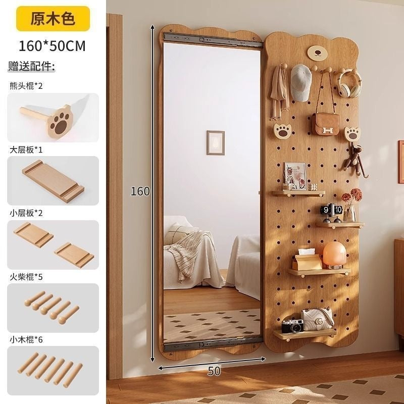 Bear hole board full-length mirror hidden push-pull full-length mirror for home can be closed invisible wall-mounted fitting mirror no