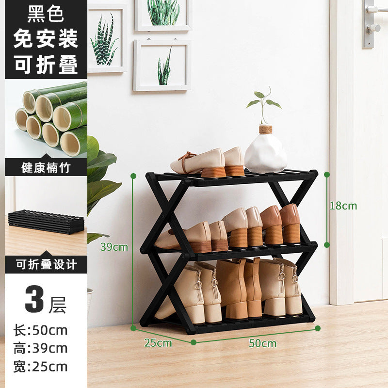 Simple shoe rack, shoe cabinet, wooden dormitory, covering a small area, multi-layer dust-proof entry door at the door, shoe rack, storage rack