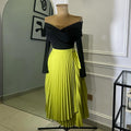 European and american style women's summer  new arrival: high-waisted, slimming, tie-waist, asymmetrical midi a-line skirt