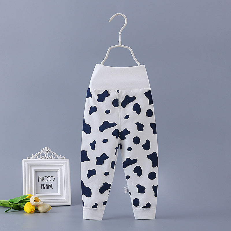 Baby high waist long johns pure cotton men's and women's children's baby spring & fall single open pants newborn kids open crotch pants