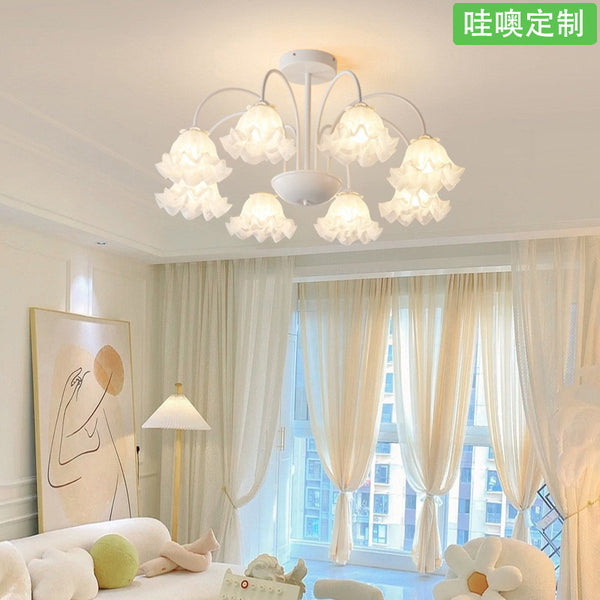 [Wow] Full spectrum eye protection ins cream wind chimes orchid chandelier fresh and simple romantic flower room lamp