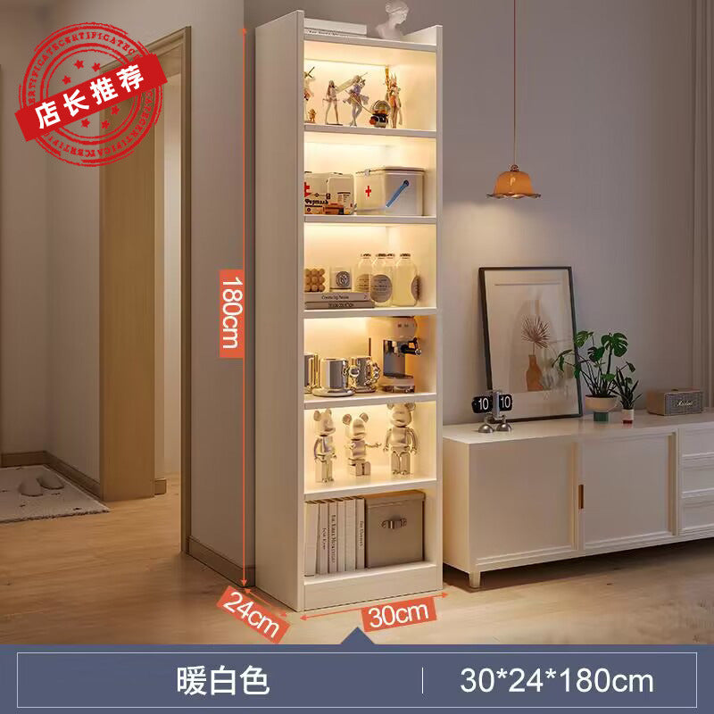 Shelves next to TV cabinets, household bookshelves, simple floor-to-ceiling storage, aisle cabinets, living room, multi-layer corner bookcases