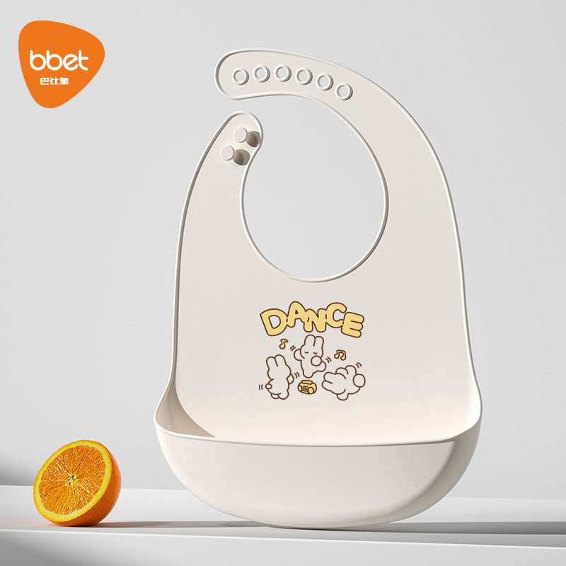 Baby silicone bibs maternal and infant products waterproofkids stereo bibs baby saliva rice pockets anti-dirty no-wash personalized