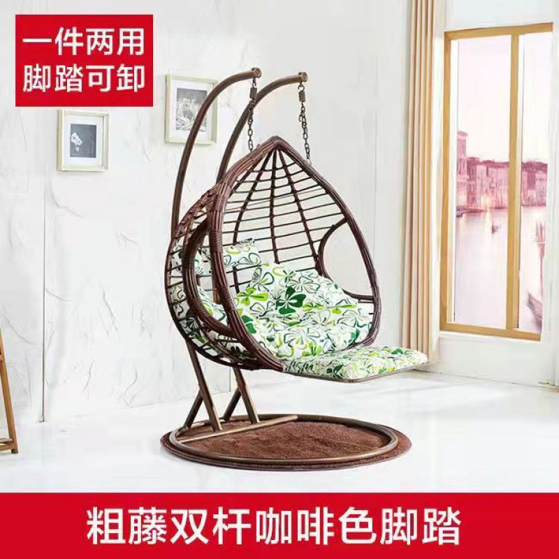 Romantic hanging basket rattan chair for home indoor hanging chair swing adult hammock balcony single double living room rocking lounge chair