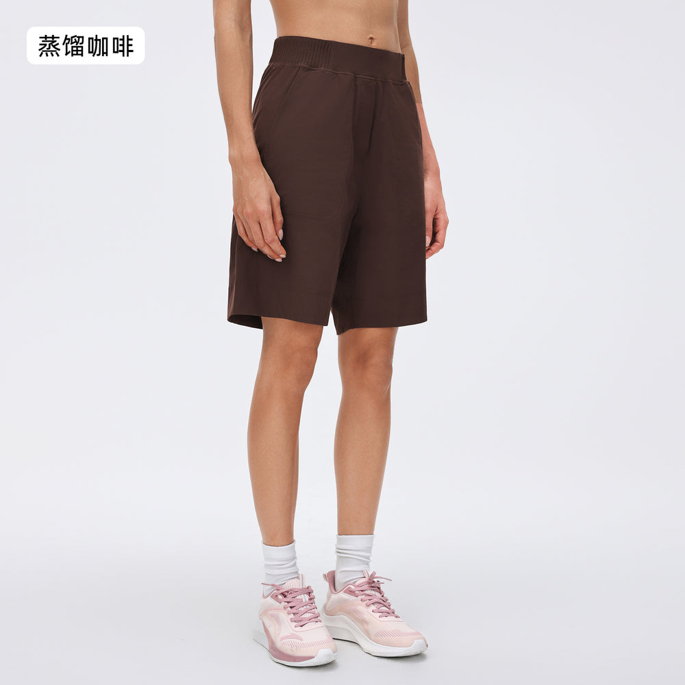 High-waisted casual capri shorts for women - lightweight, breathable, athletic running shorts - loose fit, straight leg, mid-length workout shorts - summer style d26068