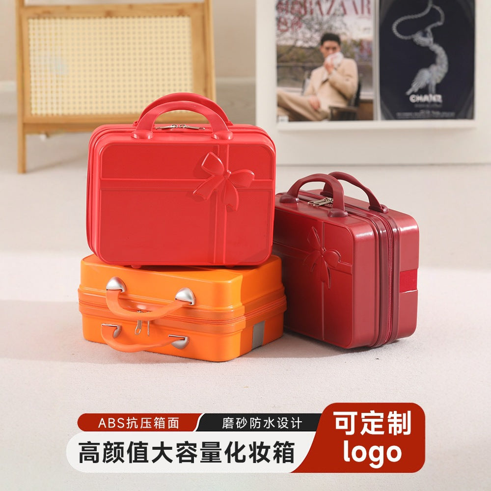14-Inch gift suitcase, small zipper suitcase, light cosmetic case, manufacturer wholesale, high-end gift box, simple