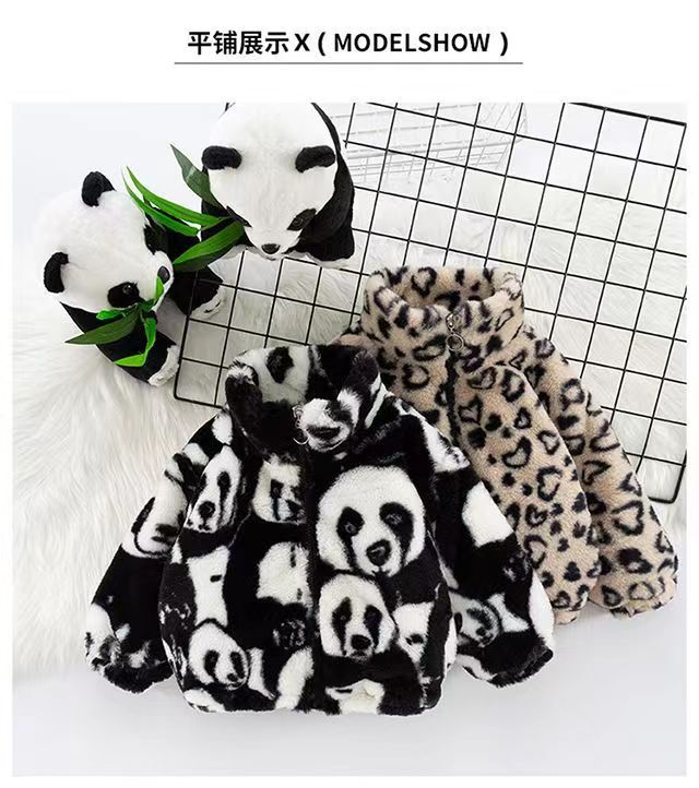 Boys' thickened outerwear autumn winter  new girls' faux fur kids' rabbit fleece winter clothes baby fluffy sweater trendy
