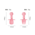 Light pink cartoon spoon and fork