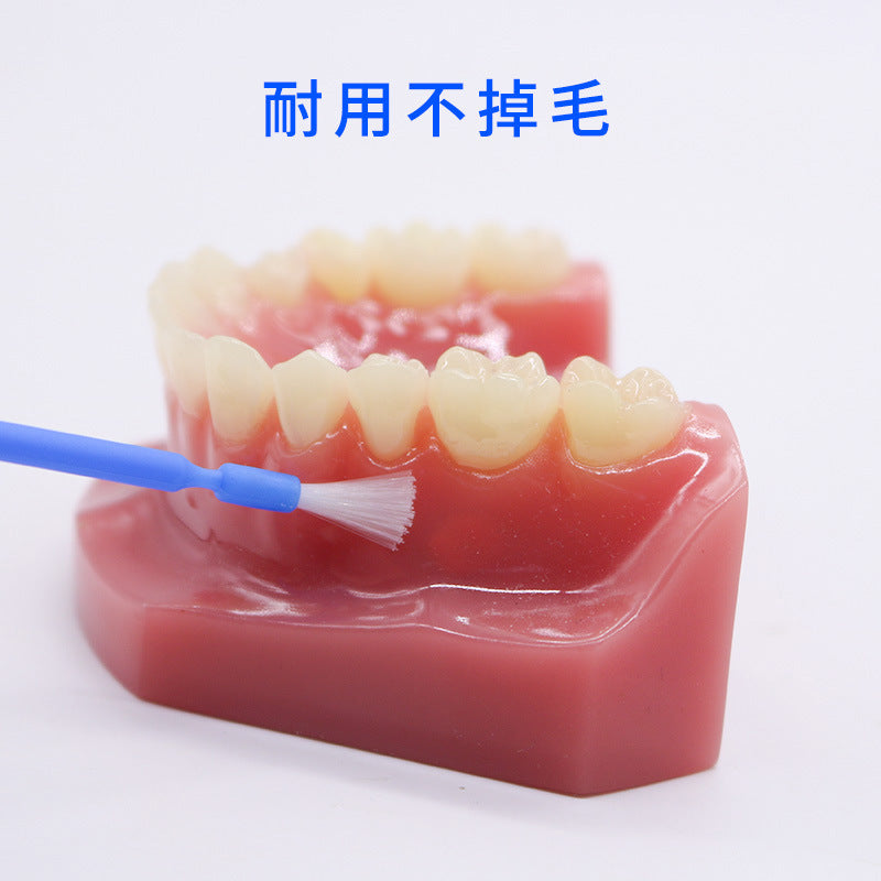Dental small hair brush single head medicine stick long hair brush disposable medicine stick fluoride brush medicine brush 100 pcs/box