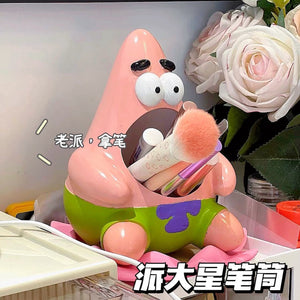 Patrick star pen holder creative ornament spongebob squarepants pen insert cartoon storage tube student birthday gift for girls
