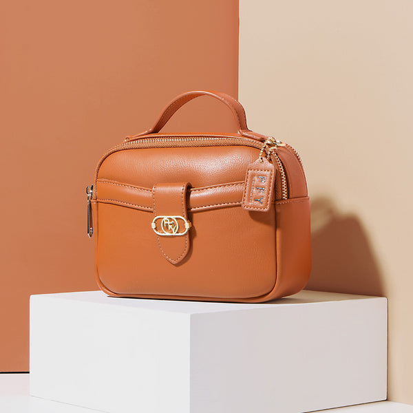 Perfect for you bag women's multi-functional large-capacity handbag PU retro simple shoulder messenger bag
