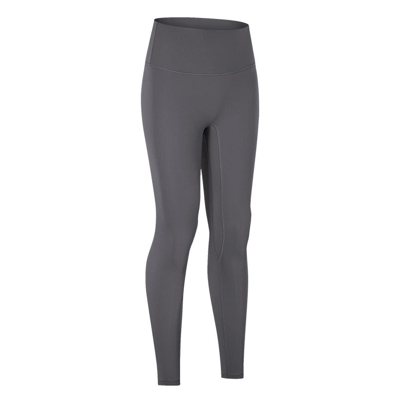 New arrivalfashion t-line invisible yoga pants double-sided brushed tight butt lifting high waist fitness pants for women dl064