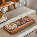 [three grids] transparent hammered plate with solid wood plate