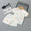 Baby short-sleeve set, pure cotton summer outfit, infant short-sleeve cardigan, newborn loungewear, lightweight children's pajamas