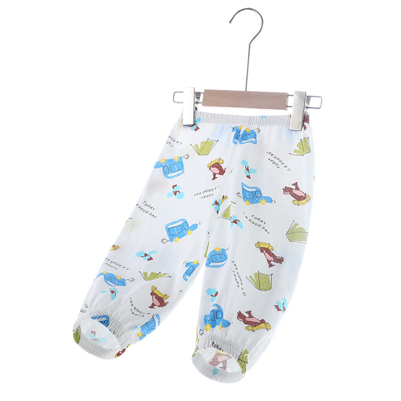 Baby cotton mosquito pants for boys, summer lightweight style, class a, summer air conditioning pants for infants and toddlers