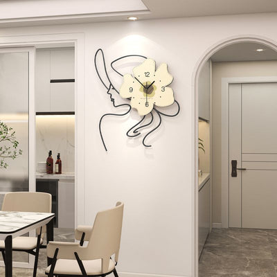 2025 new arrival: instagrammable design wall clock - silent, cream-colored timepiece for living room and tv wall decor