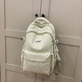 Fresh plaid backpack for women, college & middle school students - lightweight, minimalist, large capacity, korean style, girls' shoulder bag