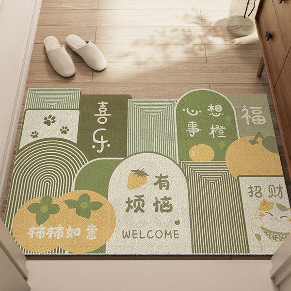 Entry door rubbing soil and sand floor mat Entering the door Household door mat can be cut silk ring pvc foot pad Non-slip and dirt-resistant mat