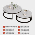 Affordable living room coffee table - new rock slab coffee table set for home living room, marble combination, round, light luxury modern style