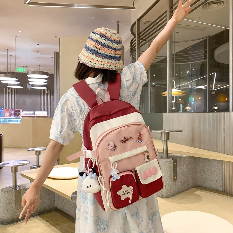 School bag for female primary school students Large capacity cute backpack Japanese junior high school students Fashion casual school bag