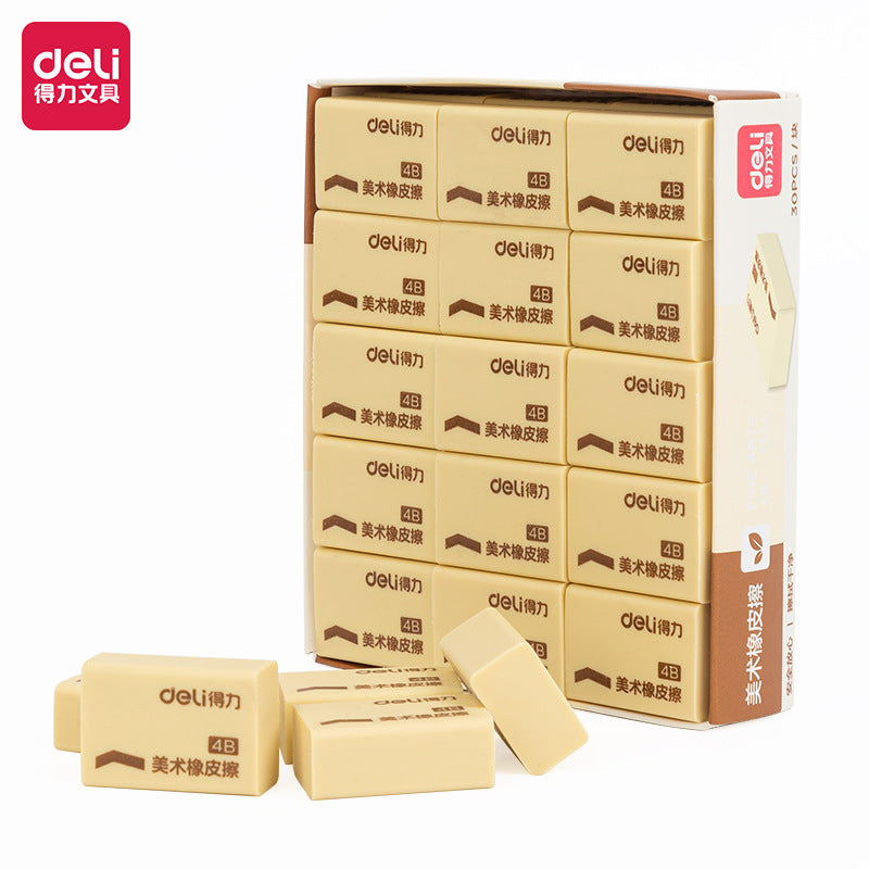 Deli 7534 Eraser 4B Art Eraser Painting Clean Less Chip Stationery Pencil Eraser Student Stationery Wholesale