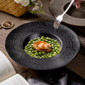 Classy texture ceramic plate restaurant hotel high-looking soup plate pasta plate cooking plate plate home straw hat plate