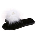 2024 fall/winter new korean style butterfly one-strap flat slippers, warm round-toe indoor/outdoor cotton slippers, fuzzy slippers for women