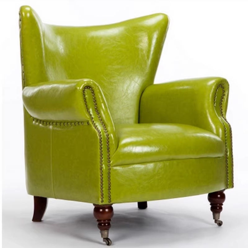 Accessible luxury living room study balcony high back chair hotel cafe single chair sofa tiger chair high backrest plaid