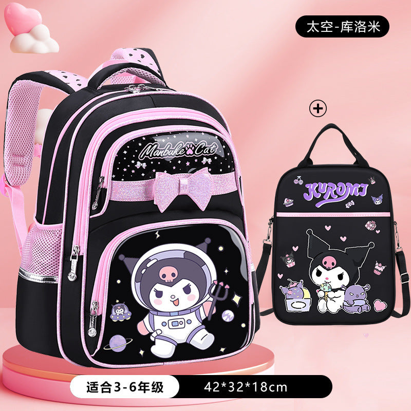 Schoolbag for 1-3-6 grade kids female primary school students 6-9-12 years old large capacity ultra-light backpack to reduce burden