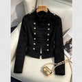 cross-border fashion women's retro slim-fit short napoleon collar jacket