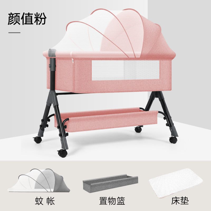 Baby crib convertible bed mobile foldable multifunctional cradle newborn bedside bed cross-border hot-selling baby bed