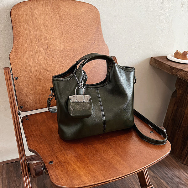Premium retro texture light luxury women's bag new 2025 fashion retro underarm crossbody shoulder bag soft leather handbag
