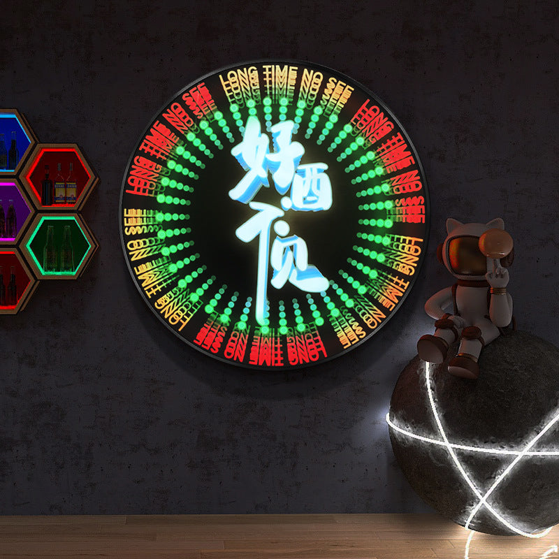 KTV bar wall led dynamic colorful luminous decorative painting nightclub clear bar tavern box imitation lasagna mirror hanging painting