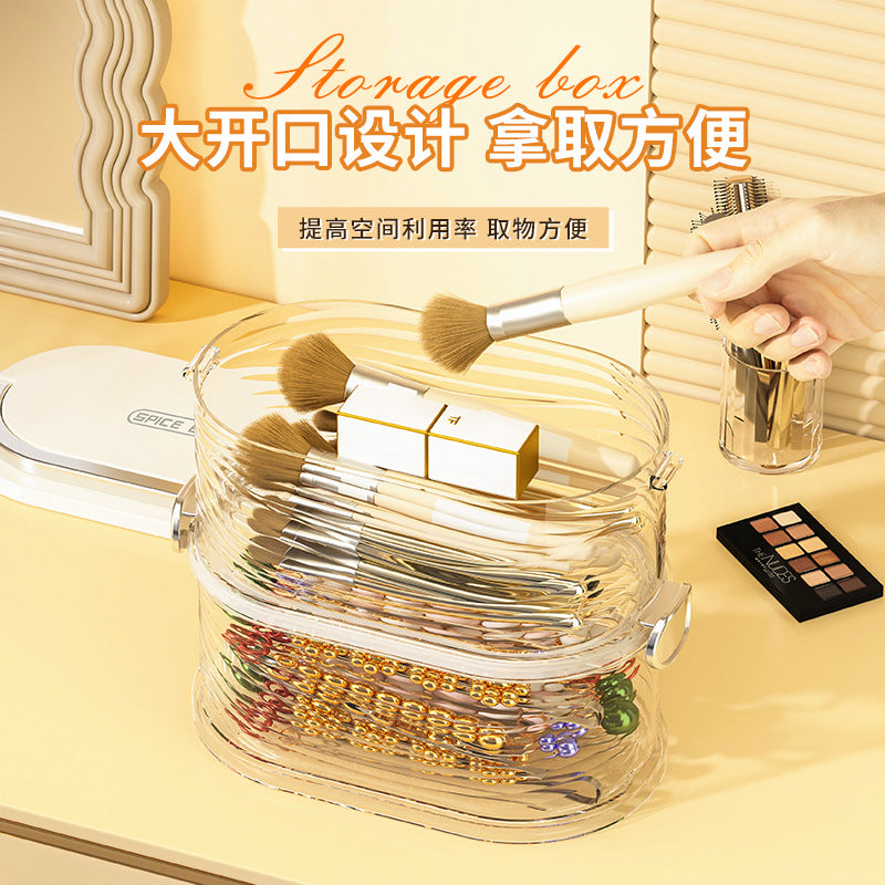 Cross-border household hair accessories storage box with lid, thickened jewelry box with lid, headrope hair band, transparent desktop storage box.