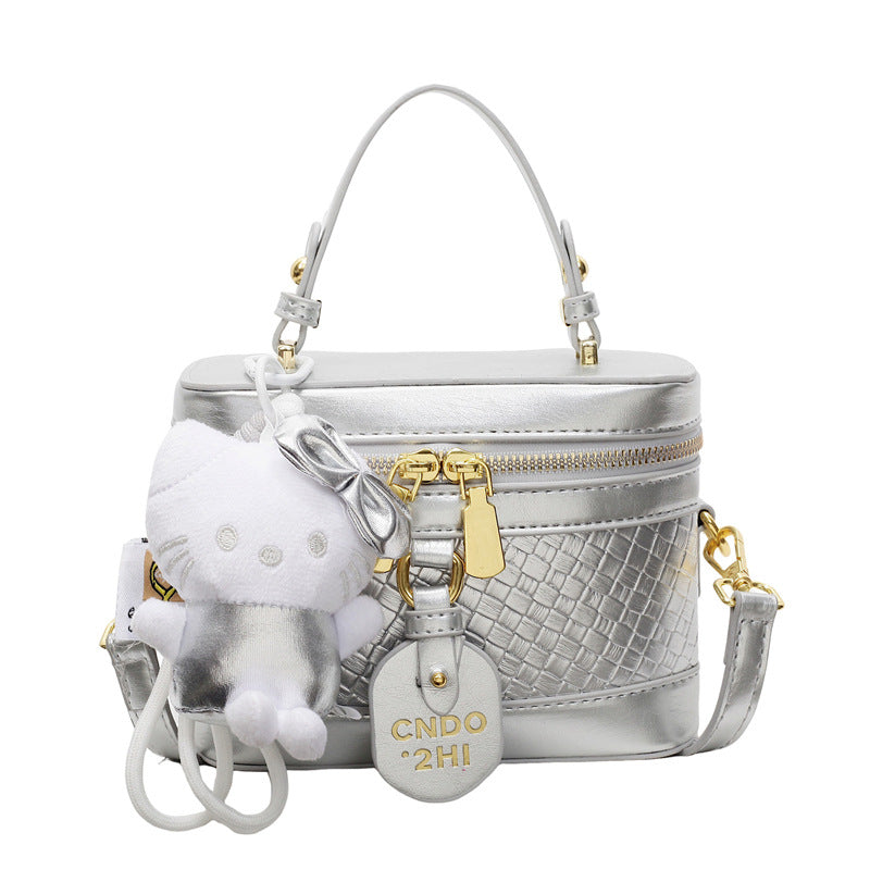 Cross-border high-end handbag trendy fashion box bag 2025 new Korean version shoulder bag popular commuter messenger bag