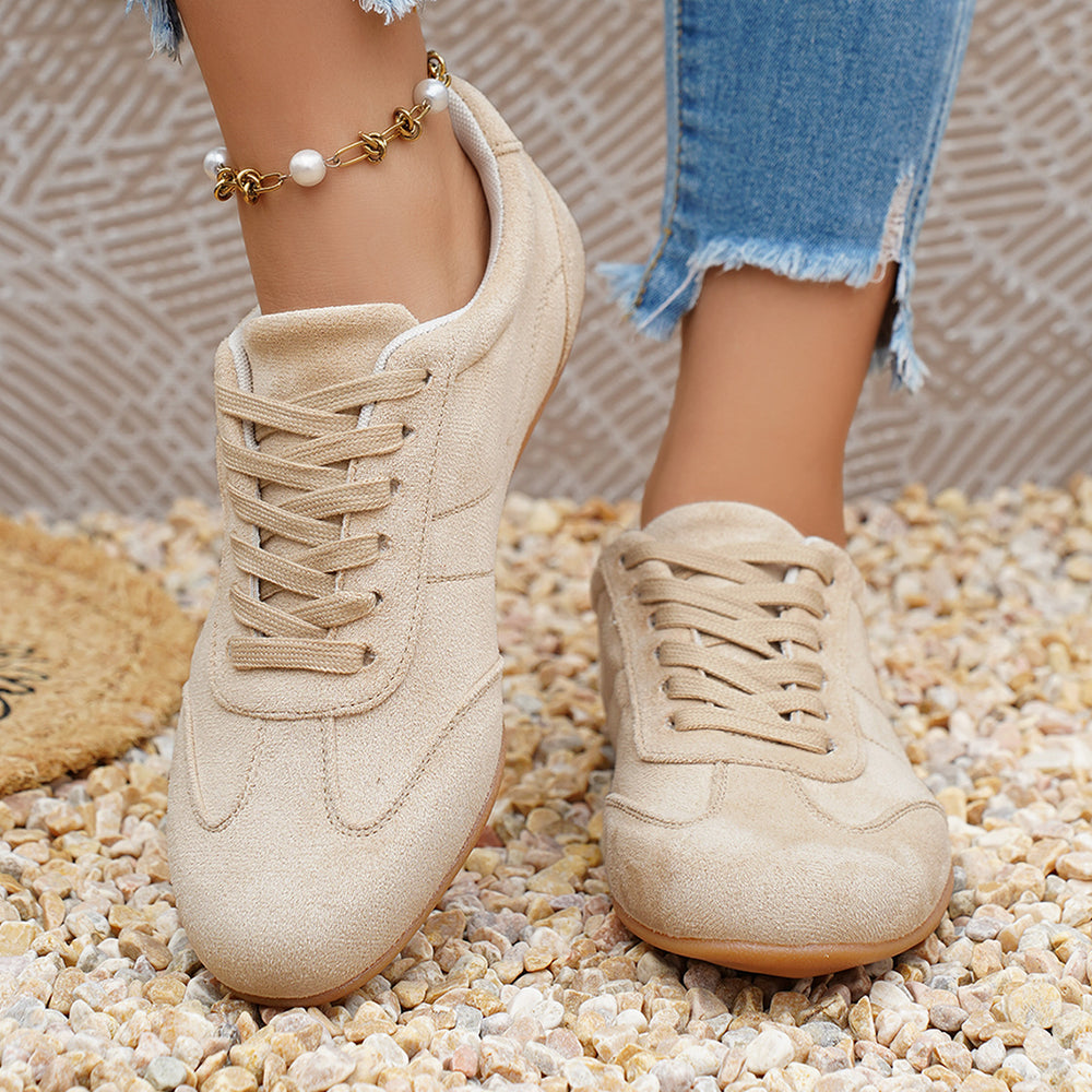 2026 spring new european and american style plus size women's shoes - lightweight, comfortable, flat, casual loafers - versatile lace-up design