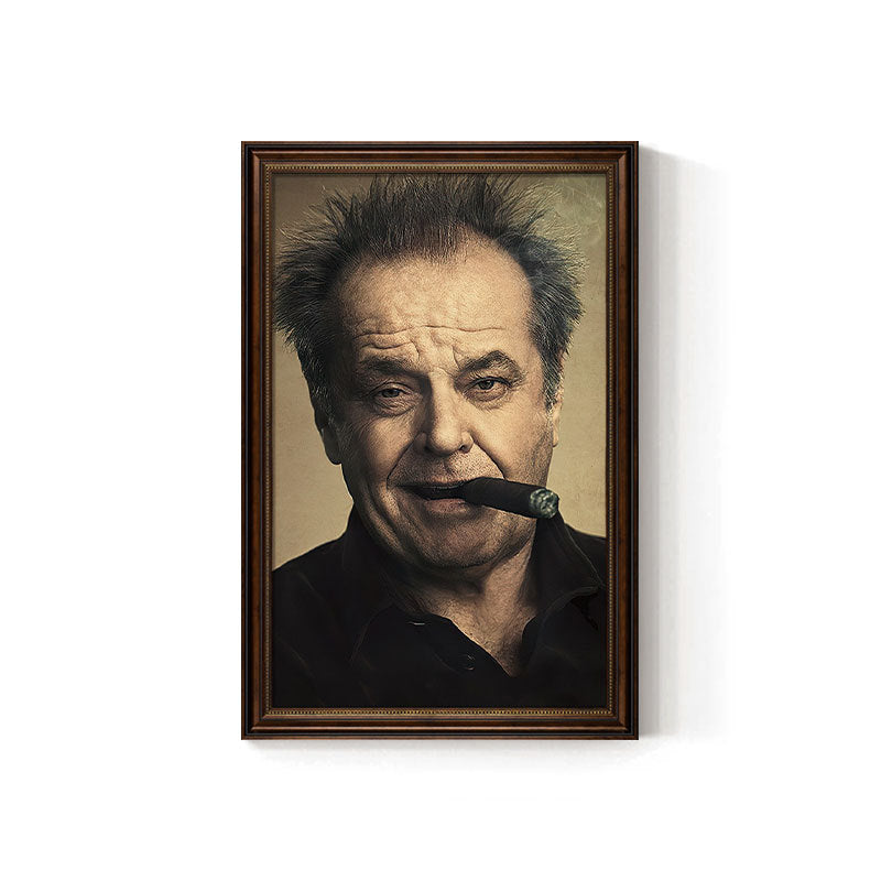 Churchill cigar bar decorative painting American celebrity retro bar club KTV box hanging painting tobacco and alcohol shop mural