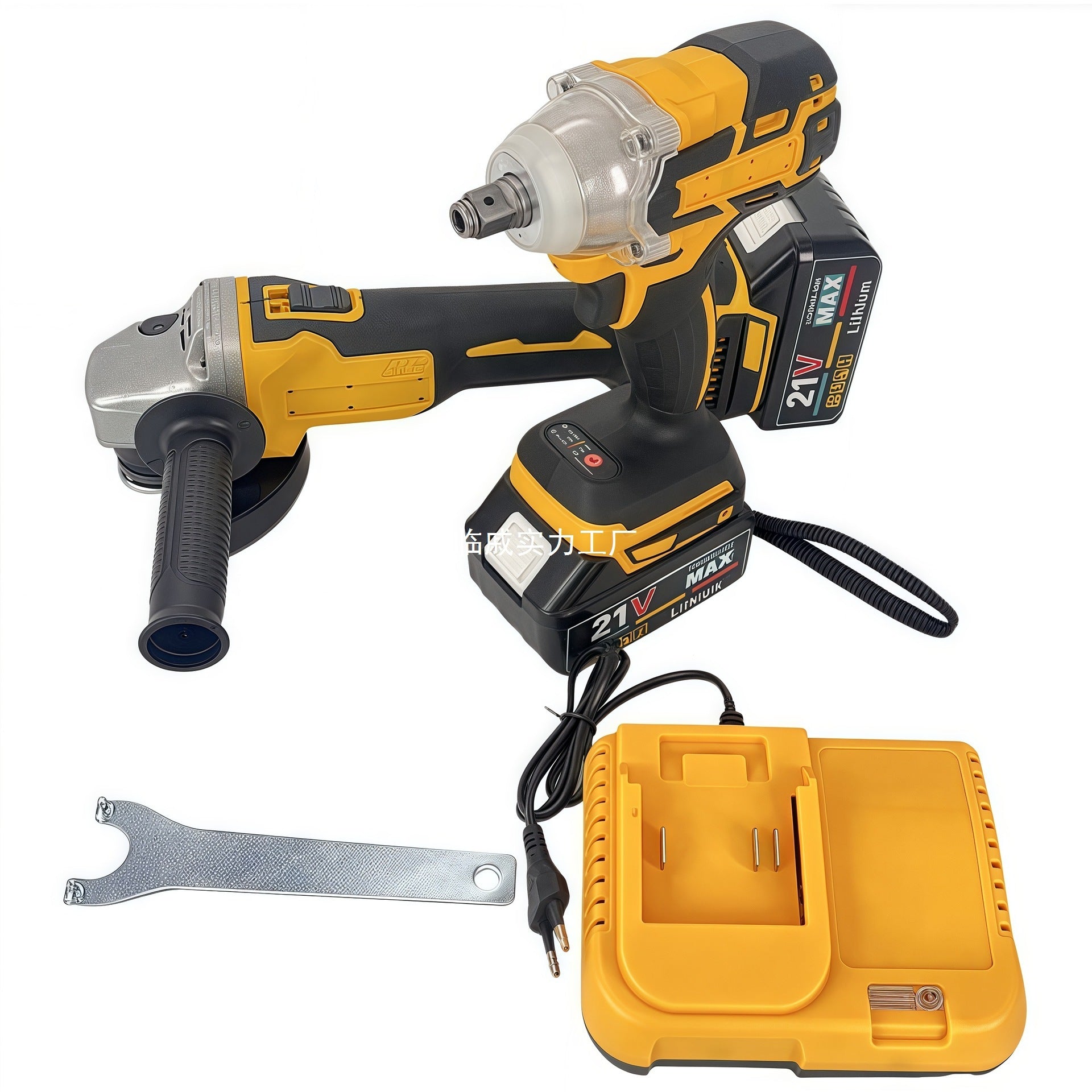 Cross-border 21V lithium battery brushless high-power angle grinder, high torque impact wrench combination power tool set