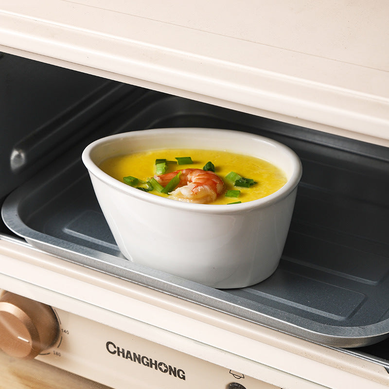 Ceramic household stew pot steamed egg with lid restaurant tea snack steamer special creative water drop steaming bowl egg custard dessert bowl