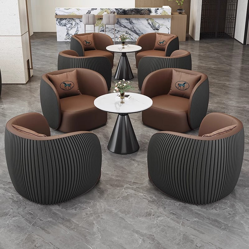 Luxury office sales center negotiation table and chair set, hotel lobby sofa seating area, reception room sofa combination