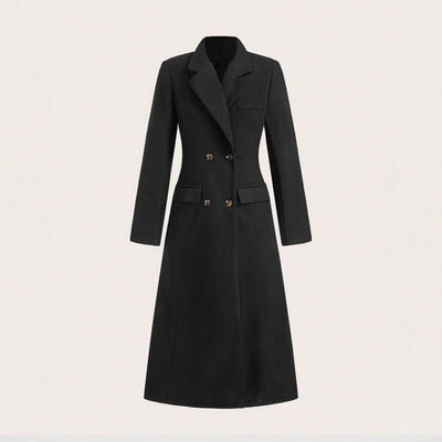 Pre-sale-73085#foreign trade cross-border fashion double-breasted women's long coat autumn and winter woolen coat