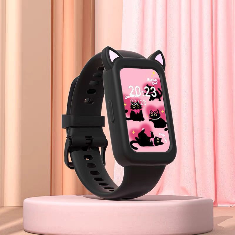 2025 new smart bracelet for women - cute cat design, multifunctional health & fitness tracker for middle and high school students, stylish and trendy