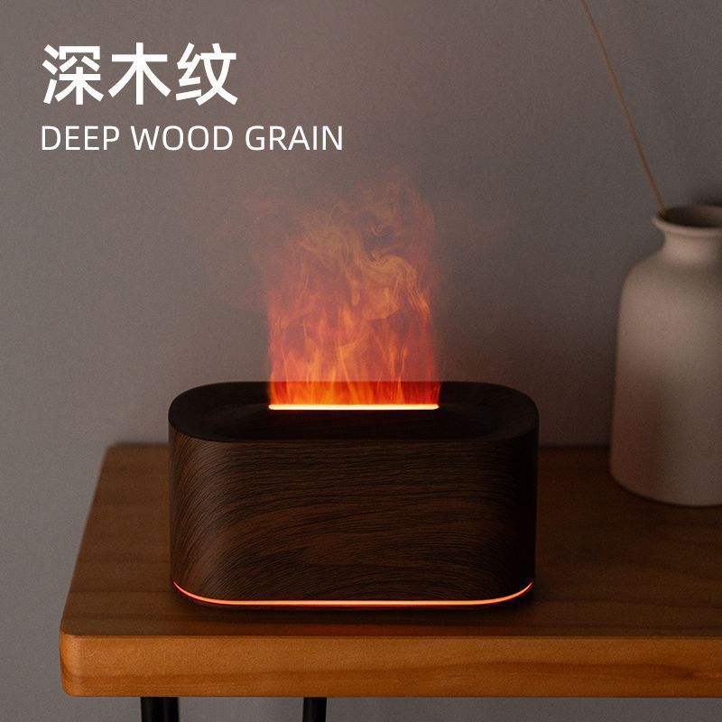 Usb simulated flame lamp small aromatherapy humidifier bedroom home office desk ambient light mini desktop