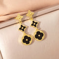 [set] cross-border light luxury four-leaf clover necklace women's earrings bracelet high-end niche fashion exquisite pendant jewelry