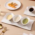 Creative irregular white ceramic sauce dish with tray, sauce bowl, hotel tableware, restaurant-grade cold dish bowl