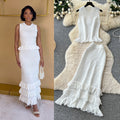French chic knit tank top & pleated midi skirt set - women's summer slimming & elegant two-piece outfit - high-end style