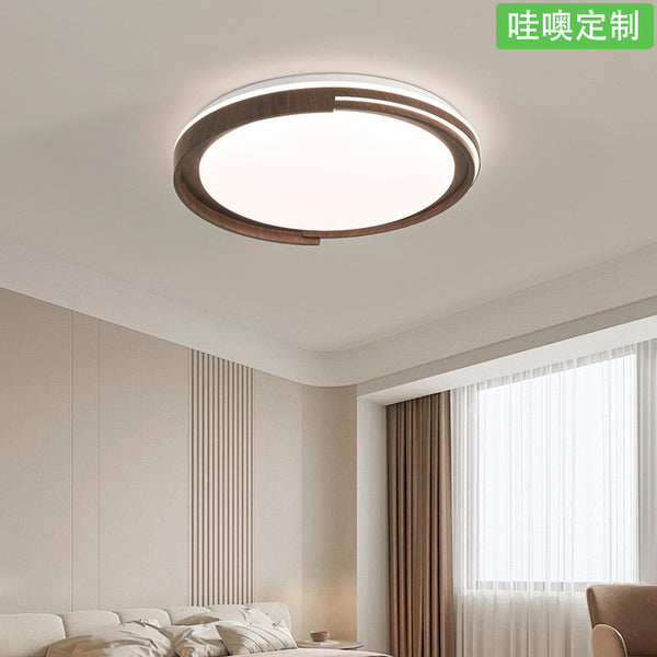 [Wow] Simple new Chinese-style LED wood art ceiling lamp retro zen solid wood lamp atmospheric bedroom room