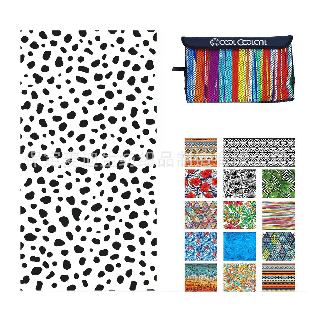 Factory wholesale full-page printed sand-free beach towel, soft, absorbent, quick-drying, mesh bag packaging, advertising cheerleading bath towel